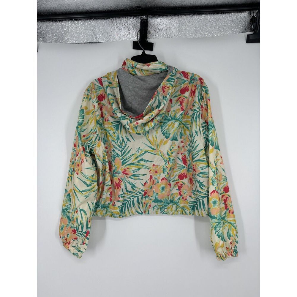 Hurley Jacket Floral Colorful Windbreaker Full Zip Hood Running Surfing Large - Picture 2 of 5